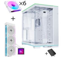 Lian Li O11 Dynamic EVO RGB PC-Gehause Bundle + HydroShift II LCD-S 360TL AiO + 6x UNI FAN SL-INF 120 Reverse Blade Lufter - weis GABU-748 ( JOINEDIT86890793 ) Datora korpuss