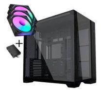 Lian Li O11 Vision Compact PC-Gehause Bundle + 3x UNI FAN SL-INF 120 Reverse Blade Lufter - schwarz GABU-749 ( JOINEDIT86890794 ) Datora korpuss