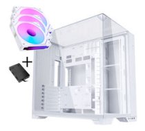Lian Li O11 Vision Compact - weis + 3x UNI FAN SL-INF 120 ARGB Reverse Blade PWM Lufter - 120mm (Ink. Controller) GABU-751 ( JOINEDIT86890795 ) Datora korpuss