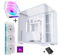 Lian Li O11 Vision Compact - weis + 3x UNI FAN SL-INF 120 ARGB Reverse Blade Lufter - 120mm + HydroShift II LCD-S 360TL AiO-Wasserkuhlung 3 GABU-752 ( JOINEDIT86890796 ) Datora korpuss