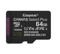 Kingston 64GB micSDXC Canvas Select Plus Gen3 100R A1 Single Pack w/o ADP ( SDCS3/64GBSP ) atmiņas karte