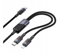 HOCO kabel 2w1 Typ C do Typ C + Lightning 5A 100W U139 1 2 m czarny 15181716 (6942007647656) ( JOINEDIT73865529 ) USB kabelis