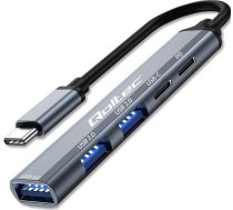 Qoltec 53790 Hub Adapter USB-C 3.1 5in1 USB-C PD USB-C 2x USB 2.0 USB 3.0 ( 5901878537900 ) adapteris