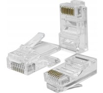 Qoltec RJ45 Through connector plug CAT6 UTP Pass Through Gold plated contacts 10 pieces ( 5901878545455 ) tīkla kabelis