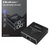 Qoltec Rozdzielacz Splitter mini SWITCH 1x2 port RJ45 1000Mbps USB-C Aluminium 52249 (5901878522494) ( JOINEDIT69185322 )