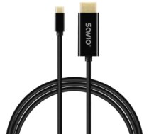 USB-C to HDMI Cable SAVIO ( 5901986049692 CL-190 SAVKABELCL-190 ) USB kabelis
