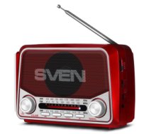 Skaļrunis Sven SRP-150 FM AM SW Radio Bluetooth Red SRP-150/R ( SRP 150/R ) pārnēsājamais skaļrunis