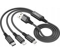 HOCO cable 3 in1 USB A to Lightning / Micro USB / Type C 2A X76 1 m black 6931474767400 ( X76 Black 13887429 ) USB kabelis