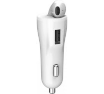 XO CB1 Auto lādētājs ar Austiņu Bluetooth 5.0 / Balts ( CB1 79409 ) aksesuārs mobilajiem telefoniem