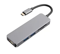 RoGer USB-C Hub 5in1 ar USB 3.0 x2 / HDMI / SD karšu lasītāju / TF karšu lasītāju RO-5IN1HUB (4752168093238) ( JOINEDIT92602990 )