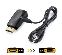 RoGer HDMI uz VGA (+ Audio) pārveidotājs melns ( RO HDMI2VGA BK ) kabelis video audio