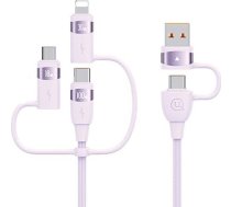 Kabel USB Usams USB-A - 2x USB-C + Lightning + microUSB 1.2 m Czerwony 13550695 (6958444906485) ( JOINEDIT62759128 ) USB kabelis