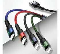 Kabel USB Usams USB-A - USB-C + microUSB + 2x Lightning 1.2 m Niebieski 13898176 (6958444965260) ( JOINEDIT63874992 ) USB kabelis