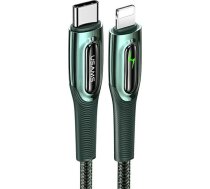 USAMS Kabel pleciony USB-C na Lightning Smart Power-off 20W PD Cable1.2m ciemny zielonydark green SJ518USB02 (US-SJ518) ( SJ518USB02 6958444973128 Usa001059 ) USB kabelis