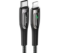USAMS Kabel pleciony USB-C na Lightning Smart Power-off 20W PD Cable 1.2m czarnyblack SJ518USB01 (US-SJ518) ( SJ518USB01 6958444973111 Usa001058 ) USB kabelis