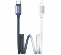 Kabel USB Usams USB-C - Lightning 1.2 m Czarno-bialy 15395434 (6958444994482) ( JOINEDIT76208727 ) USB kabelis