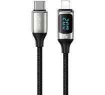 USAMS Kabel pleciony U78 USB-C na Lightning LED 1.2m 20W PD Fast Charge białywhite SJ545USB02 (US-SJ545) ( SJ545USB02 6958444975443 ) USB kabelis