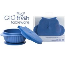 InnoGio INNOGIO SILIKONOWA MISECZKA GIOFRESH SOWKA Z POKRYWKA NIEBIESKA ( GIO 910BLUE ) piederumi bērnu barošanai