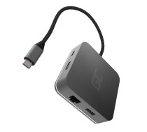 USB-C HUB 6Port Green Cell 3xUSB3.0 HDMI 4K 60Hz USB-C Ethernet Grey 5903317224587 (5903317224587) ( JOINEDIT88834940 )
