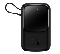 Baseus Qpow Digital Display powerbank with fast charging 10000mAh 22.5W QC/PD/SCP/FCP with built-in USB-C cable black 6932172620608 (6932172620608) ( JOINEDIT88589430 ) Powerbank mobilā uzlādes iekārta