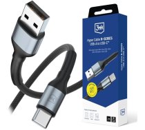 3mk Hyper Cable N-SERIES USB-A to USB-C 1m 9V/2A 18W QC 3.0 Black ( 5903108680318 15592142 3MK17475 ) USB kabelis