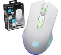 Mysz Defender Mysz bezprzewodowa Defender PANDORA GM-502 optyczna 3200dpi biala RGB AKUMULATOR 7 przyciskow Gaming bezklikowa silent ( 52502 ) Datora pele