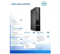 Dell Pro Micro QCM1250 Core i3-14100T/8GB/512GB/Intel Integrated/Win11 Pro/ENG kbd/3Y ProSupport NBD Onsite Warranty Dell ( BTO002_QCM1250_EMEA ) dators