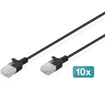 Digitus Patchcord Slim Cat.6 U/UTP LSZH 0.5m czarny 10 szt. (DK-1618-005S-BL-10) DK-1618-005S-BL-10 (4016032507482) ( JOINEDIT89358432 )