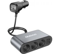 Dudao car charger 2x USB / 3x cigarette lighter splitter black (R1Pro black) ( R1Pro black 64550 64550-uniw 6973687240547 dudao_20210208120458 ) iekārtas lādētājs