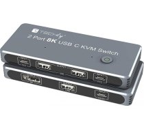 Przelacznik Techly TECHLY KVM USB-C Switch 8K DisplayPort 1.4 2xUSB-C 3xUSB 2.0 (365528) - 46280610 ( IDATA KVM DPC8K 365528 ) KVM komutators