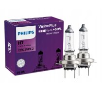 Automobilu lampa H7 12V 55W VisionPlus + 60% PHILIPS 2gab ( 12972VPC2 39588006 )