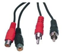Vads 2xRCA-2xRCA kontaktdaksina-ligzda 1.5m ( 2xRCA 2xRCAF/15 50025 ) kabelis video audio