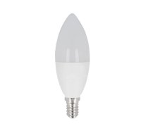 Spuldze LED E14 230V 8W 720lm C37 sveces formas silti balta 3000K LEDOM ( 471215 ) apgaismes ķermenis