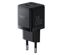 Sienas atrais ladetajs Palm 20W USB + USB-C QC3.0 PD3.0 ar USB-C kabeli 1 m melns ( 6932172677381 P10111608113-01 ) iekārtas lādētājs