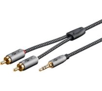Goobay Cable AUX Audio Adapter Cable 3.5mm Jack to RCA Stereo Plug 5m Sharkskin Gray - Cable Length 5m ( 4040849652905 RB65290 ) kabelis video audio