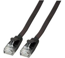 EFB RJ45 Flachpatchkabel U/UTP Cat.6A PVC 0 25m schwarz ( K8107SW.0 25 ) tīkla kabelis