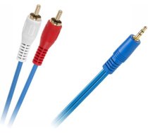 Kabel Jack 3.5mm - RCA (Cinch) x2 5m niebieski (KPO2749-5) KPO2749-5 (5901436713814) ( JOINEDIT63725640 ) kabelis video audio