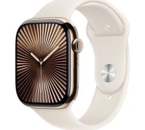 Apple Watch Series 10 LTE 42mm Gold Titangehäuse mit Starlight Sportarmband - S/M ( MX063QF/A ) Viedais pulkstenis smartwatch