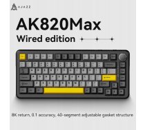 AK820 MAX Mechanical Gaming Keyboard Magnetic switches -Black-Gray-Yellow RGB ( 6976412982590 AK820MAX-WM-BGY ) klaviatūra