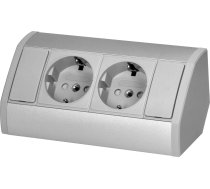 Orno Gniazdo meblowe 2x2P+Z (Schuko) szaro-srebrne 14097217 (5908254843976) ( JOINEDIT63720205 )