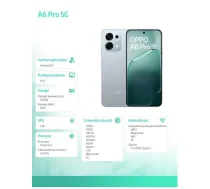 Smartfon Oppo A6 Pro 5G 8/256GB Szary Tytanowy (6932169381154) 6932169381154 (6932169381154) ( JOINEDIT84048233 ) Mobilais Telefons