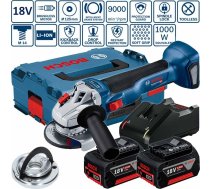 BOSCH GWS leņķa slīpmašīna FI 125 18V-LI 2X5.0AH Ātrums 9000 min.