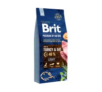 Brit Premium By Nature Light sausā barība suņiem Tītars, 15 kg