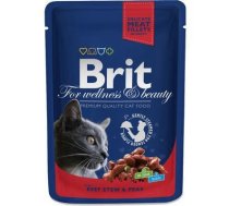 Brit Premium Cat Pouch Beef Stew & Peas konservi kaķiem, 100 g