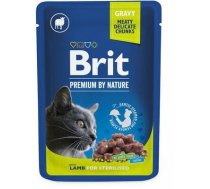 Brit Premium Cat Pouch Lamb for Sterilised konservi kaķiem, 100 g