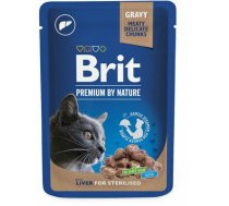 Brit Premium Cat Pouch Liver for Sterilised konservi kaķiem, 100 g