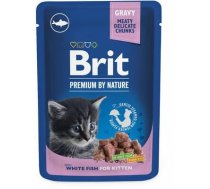 Brit Premium Cat Pouch White Fish Kitten konservi kaķiem, 100 g