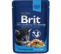 Brit Premium Cat Pouch Chicken Chunks Kitten konservi kaķiem, 100 g