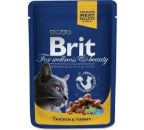 Brit Premium Cat Pouch Chicken & Turkey konservi kaķiem, 100 g