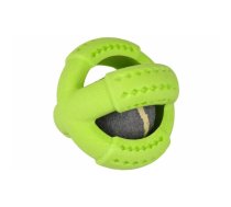 Flamingo Dina With Ball plīša rotaļlieta suņiem ar pīkstuli un gumijas bumbu iekšpusē, zaļa, tumši pelēka | 5400585072839 | KF72839